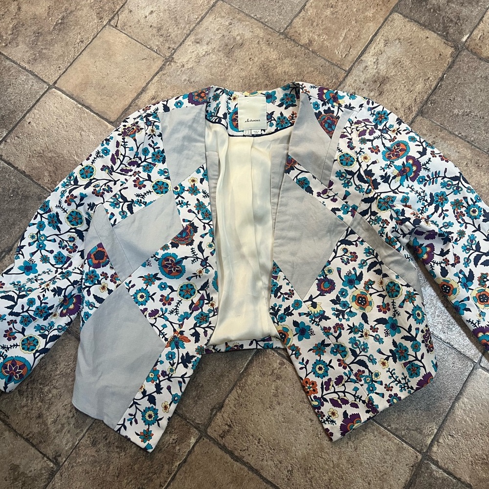 Anthropologie Multicolor Floral Blazer